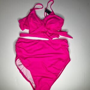 Summer Mae Hot Pink Maternity Two Piece Swimsuit New L